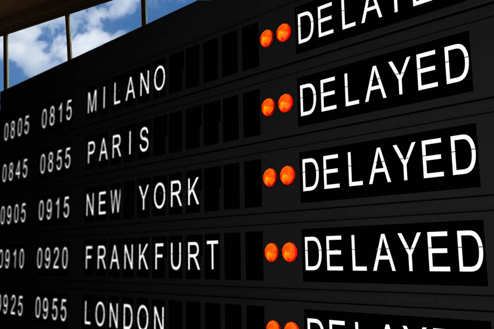 list of delayed signs in airport